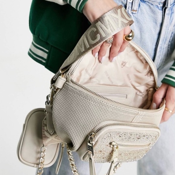 🆕{Steve Madden} Bmaxima Multi Crystals Cross Body Sling Bag - Picture 6 of 12